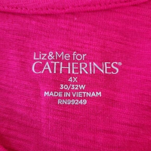 Liz & Me for Catherines Floral Print Tee (Size 4X) - Picture 5 of 8